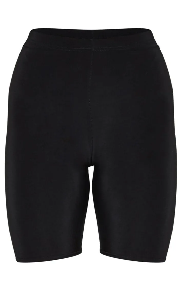 Plus Bella Black Slinky High Waisted Bike Shorts
