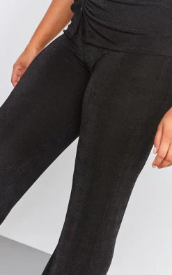 Plus Black Acetate Slinky Wide Leg Pants