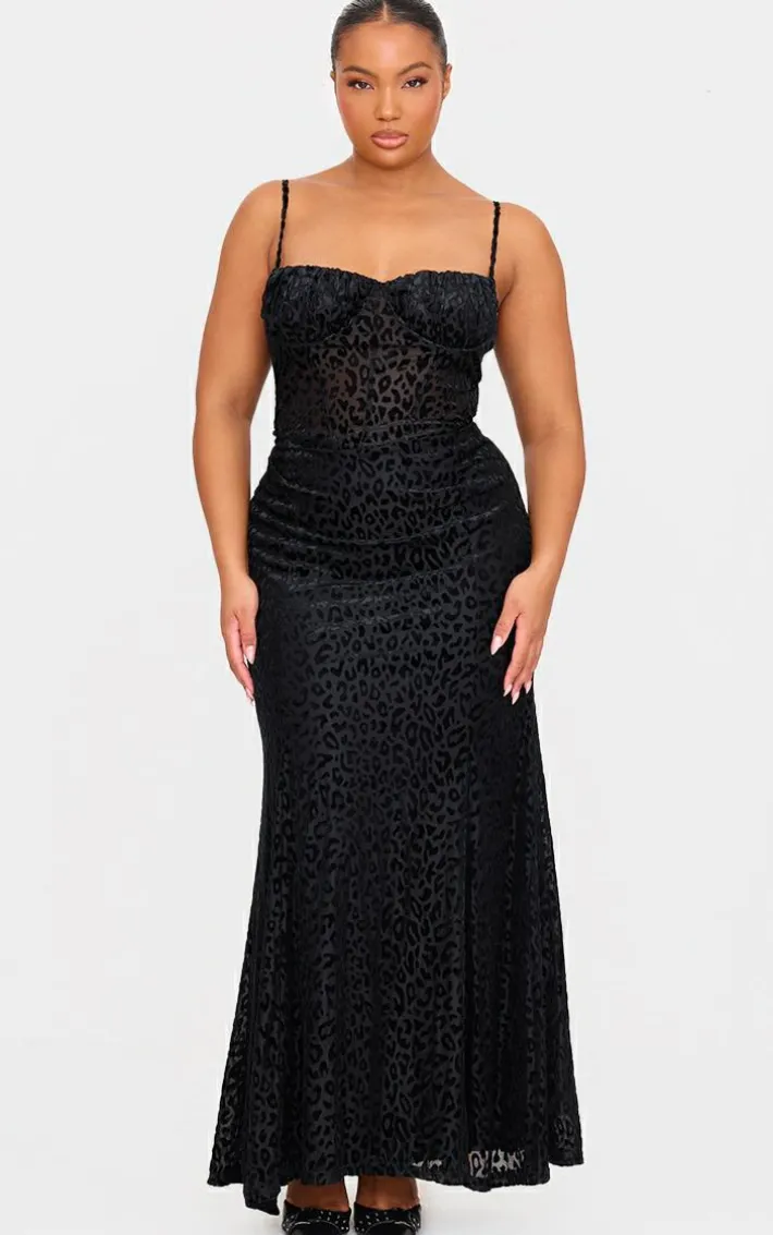 Plus Black Animal Devoure Maxi Dress