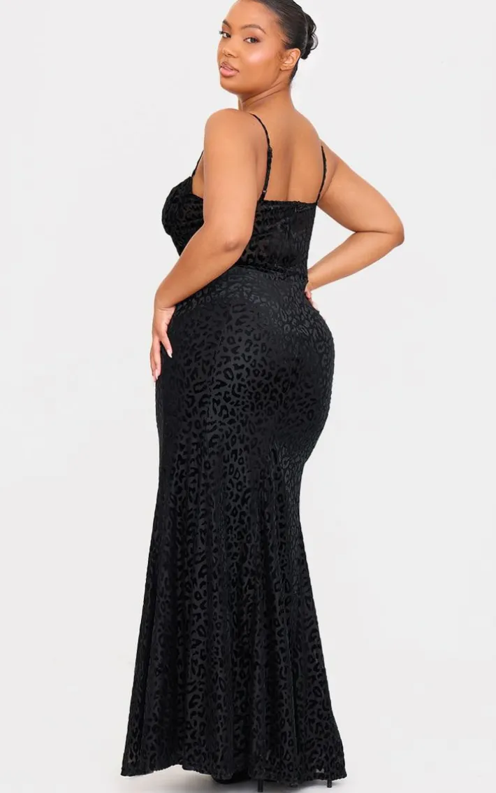 Plus Black Animal Devoure Maxi Dress