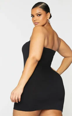 Plus Black Basic Jersey Bandeau Bodycon Dress