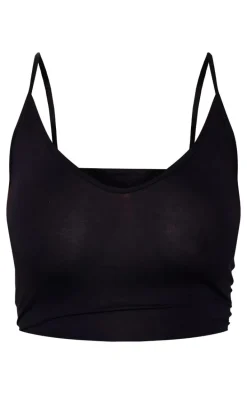 Plus Black Basic Strappy Plunge Jumpsuit