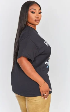 Plus Black Beetlejuice Print T Shirt