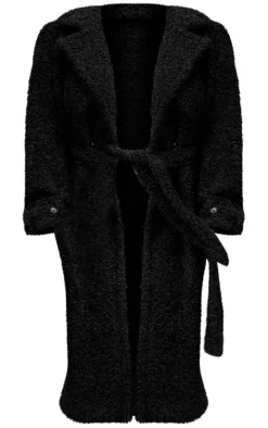 Plus Black Borg Belted Trench Coat