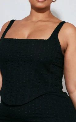 Plus Black Broderie Anglaise Corset
