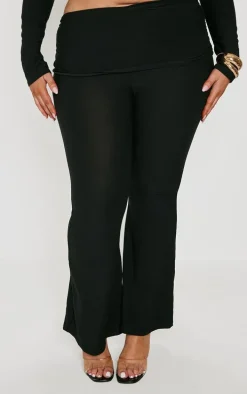 Plus Black Contour Jersey Flared Pant