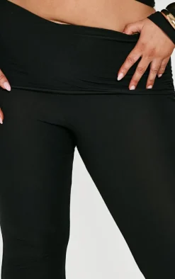 Plus Black Contour Jersey Flared Pant