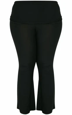 Plus Black Contour Jersey Flared Pant
