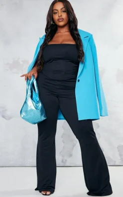 Plus Black Corset Detail Strappy Top