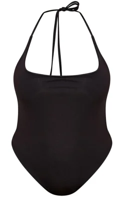 Plus Black Cowl Neck Swimsuit