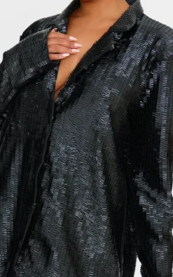 Plus Black Diamante Blazer Dress