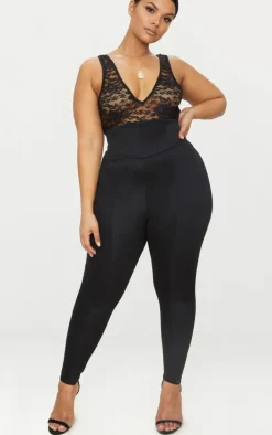 Plus Black Extreme High Waist Leggings