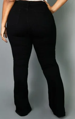 Plus Black Flare Denim Jeans