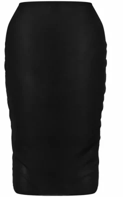 Plus Black Mesh Beach Midi Skirt