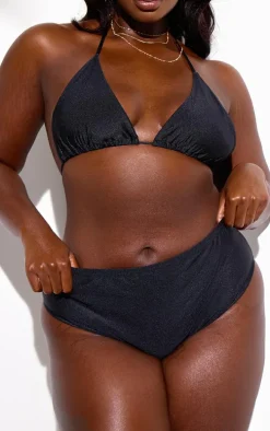 Plus Black Mix And Match High Waist Bikini Bottoms