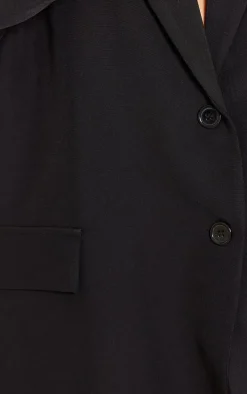 Plus Black Oversized Structured Blazer