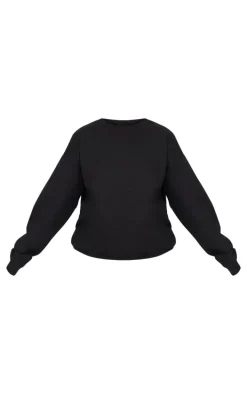 Plus Black Plain Oversized Sweatshirt