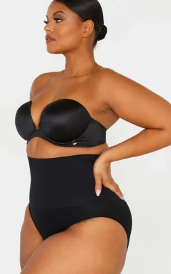 Plus Black Seamless High Waist Control Shapewear Brief
