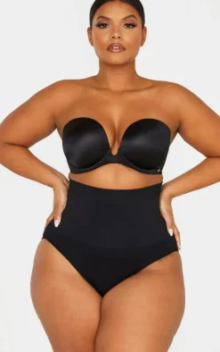 Plus Black Seamless High Waist Control Shapewear Brief