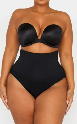 Plus Black Seamless High Waist Control Shapewear Brief