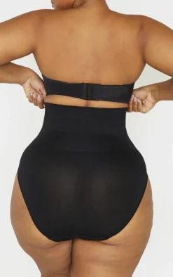 Plus Black Seamless High Waist Control Shapewear Brief