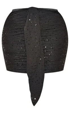 Plus Black Sequin Beach Skirt