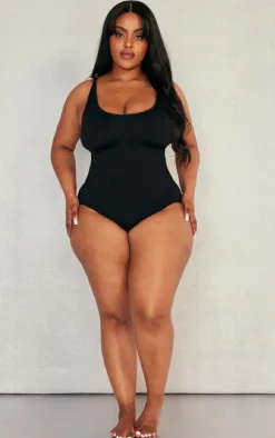 Plus Black Shapewear Elasticated Waist Bodysuit