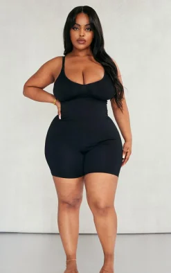 Plus Black Shapewear Unitard