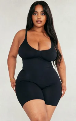 Plus Black Shapewear Unitard
