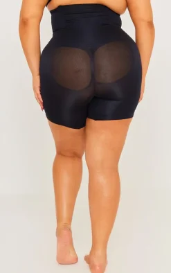 Plus Black Shapewear Waist Sneaker Shorts