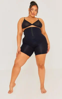 Plus Black Shapewear Waist Sneaker Shorts