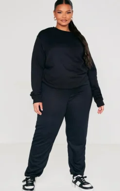 Plus Black Slim Sweat Pant Sweatpants