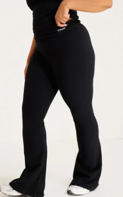 Plus Black Snatched Sculpt Foldover Pants