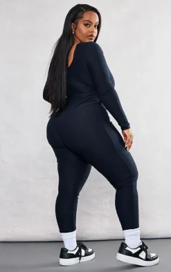 Plus Black Soft Touch Scoop Neck Jumpsuit