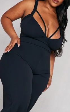 Plus Black Strap Detail Jumpsuit