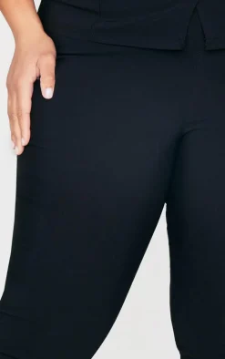 Plus Black Stretch Woven Flare Leg Pants