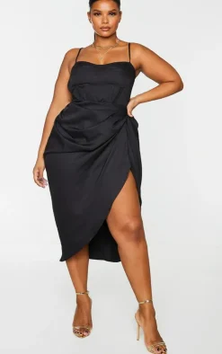 Plus Black Structure Corset Top