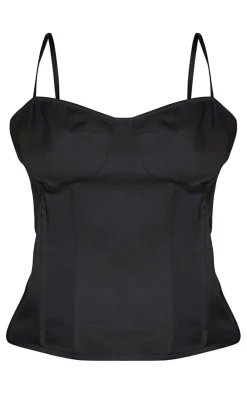 Plus Black Structure Corset Top