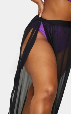 Plus Black Tie Side Maxi Beach Sarong