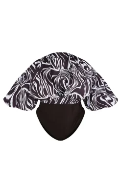 Plus Black Zebra Print Puffball Sleeve Bodysuit