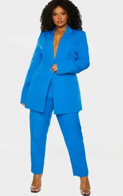 Plus Blue Cropped Pants