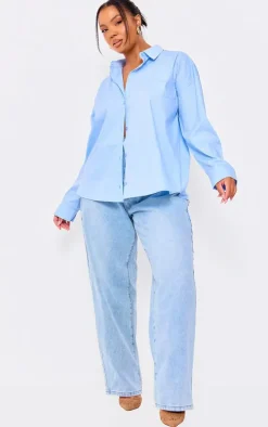 Plus Blue Oversized Shirt