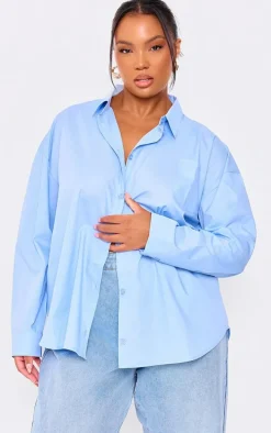Plus Blue Oversized Shirt