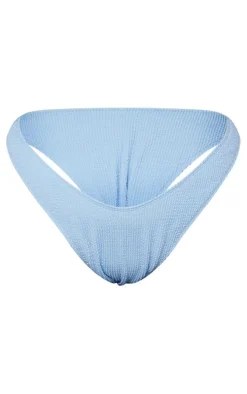 Plus Blue Ribbed Bikini Bottoms