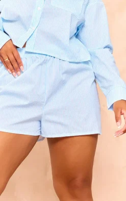 Plus Blue Striped Boxy Short
