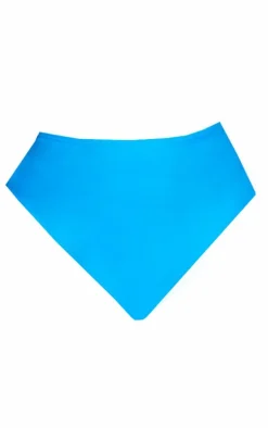 Plus Bright Blue Mix & Match High Waist Bikini Bottoms