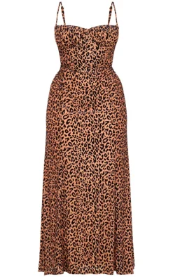 Plus Brown Animal Devore Maxi Dress