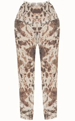 Plus Brown Cow Print Beach Flares