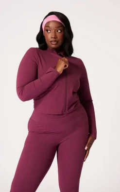 Plus Burgundy Basic Sculpt Jacket