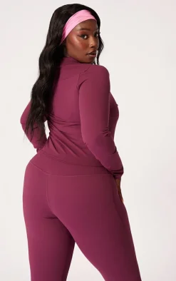 Plus Burgundy Basic Sculpt Jacket